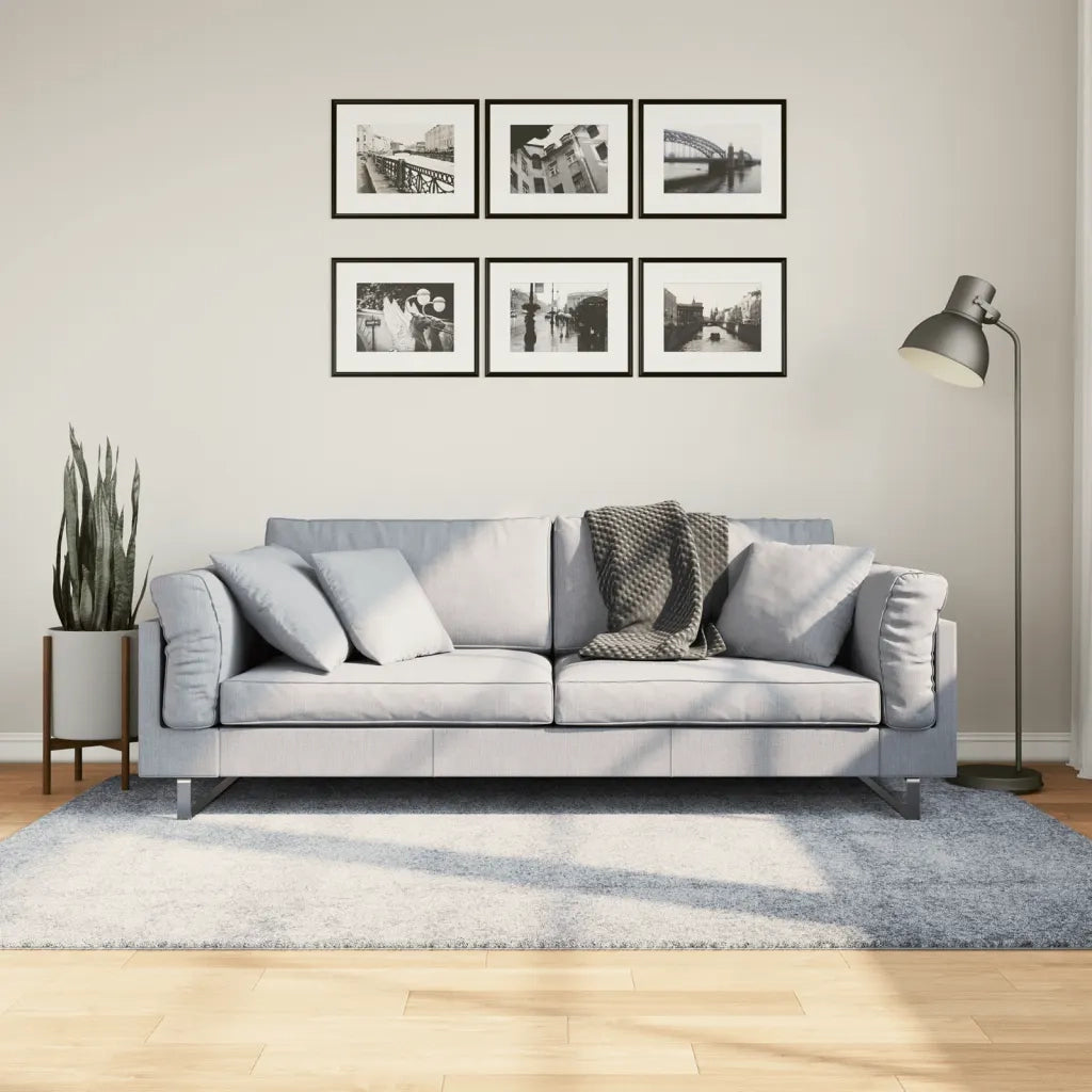 Tappeto Shaggy PAMPLONA a Pelo Lungo Moderno Blu 140x200 cm 375323