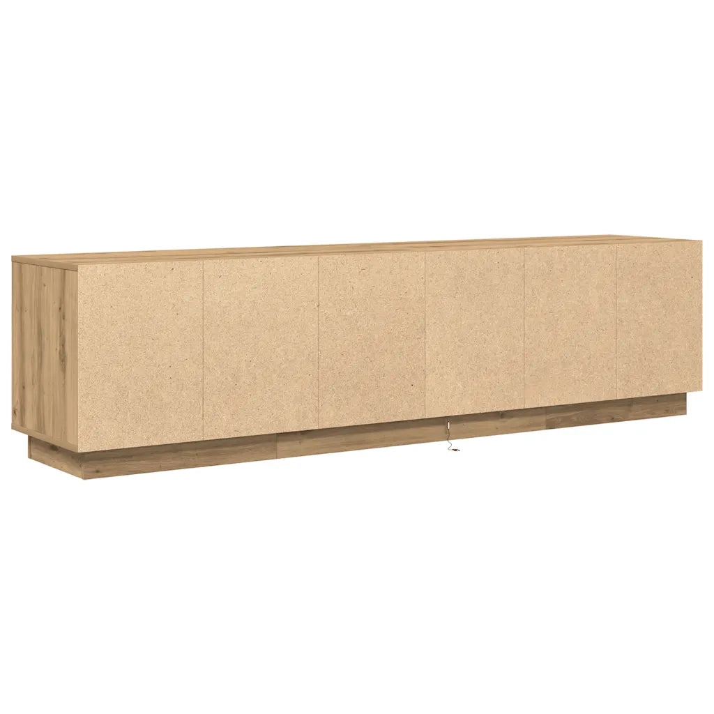 Mobile Porta TV con Luci LED Rovere Artigianale 193,5x41x50 cm 3328443