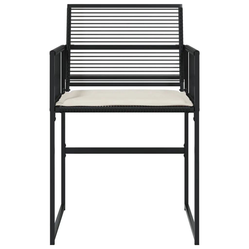Sedie da Giardino con Cuscini 4 pz | Sedie da Esterno Nere in Polyrattan