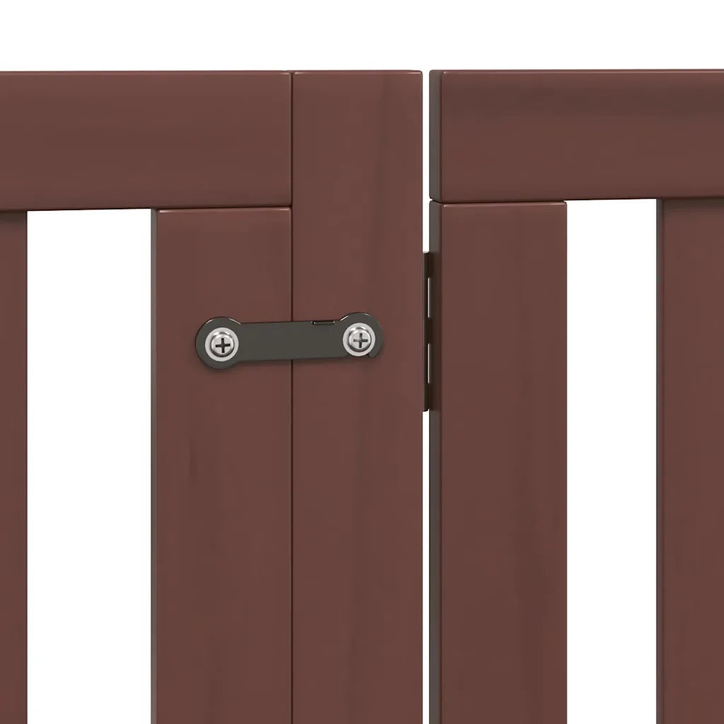 Cancello Cani Porta Pieghevole Marrone 8 Pannelli 640cm Pioppo CFW6843320