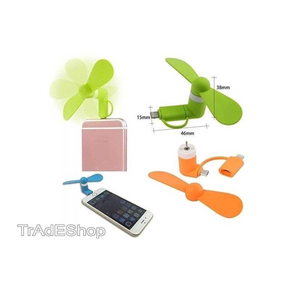 Trade Shop - Ventilatore Mini Fan Portatile Usb Per Pc Notebook Miniusb Smartphone Cellulare -