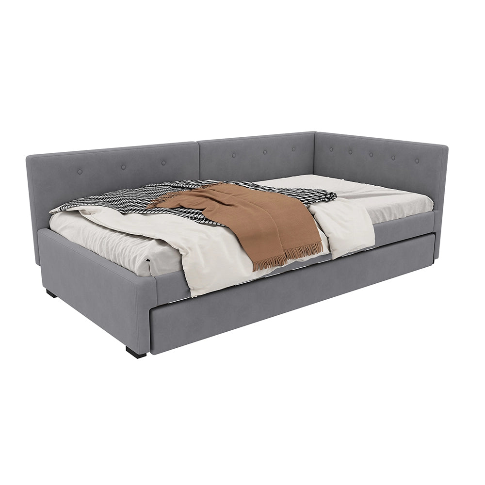 Letto a giorno con divano letto - Xylo - 90x200 cm - Grigio