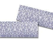 FIORI SU FONDO BLU - Pellicola stampata adesiva in PVC finitura opaca Misura: 100x300 cm