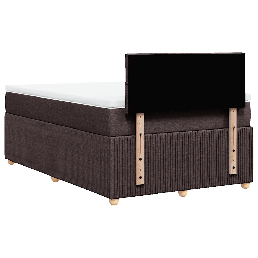 Giroletto a Molle con Materasso Marrone Scuro 120x200cm Tessuto