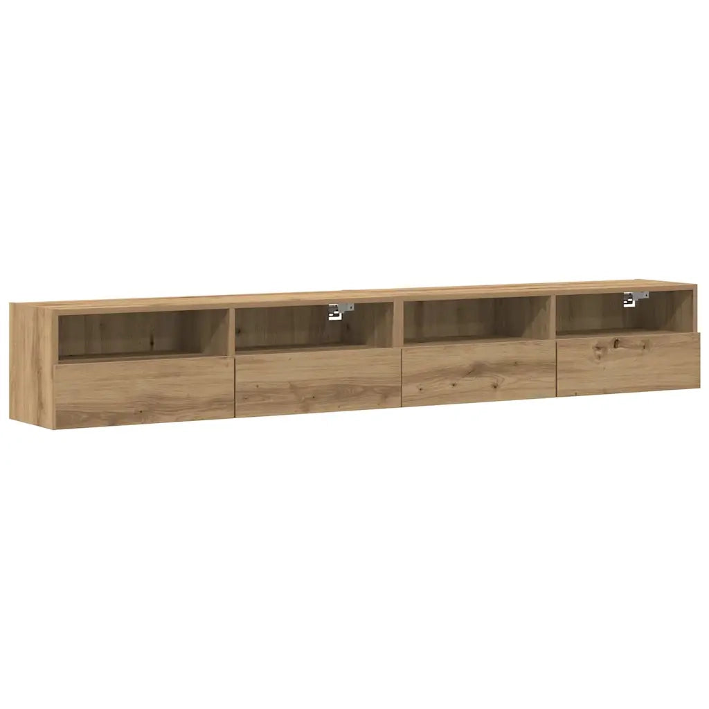 Mobile TV da parete 2 pcs rovere artigianale 100 x 30 x 30 cm 862191