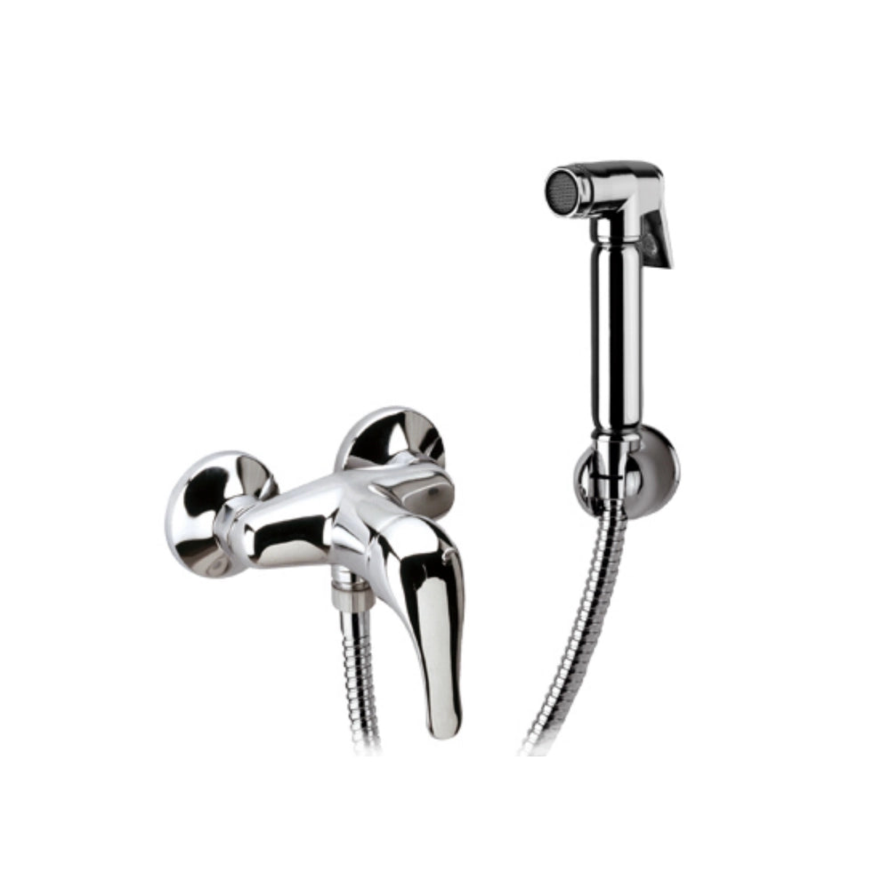 Set doccetta per bidet relax composto da doccia a pulsante, flessibile, miscelatore doccia e supporto lux