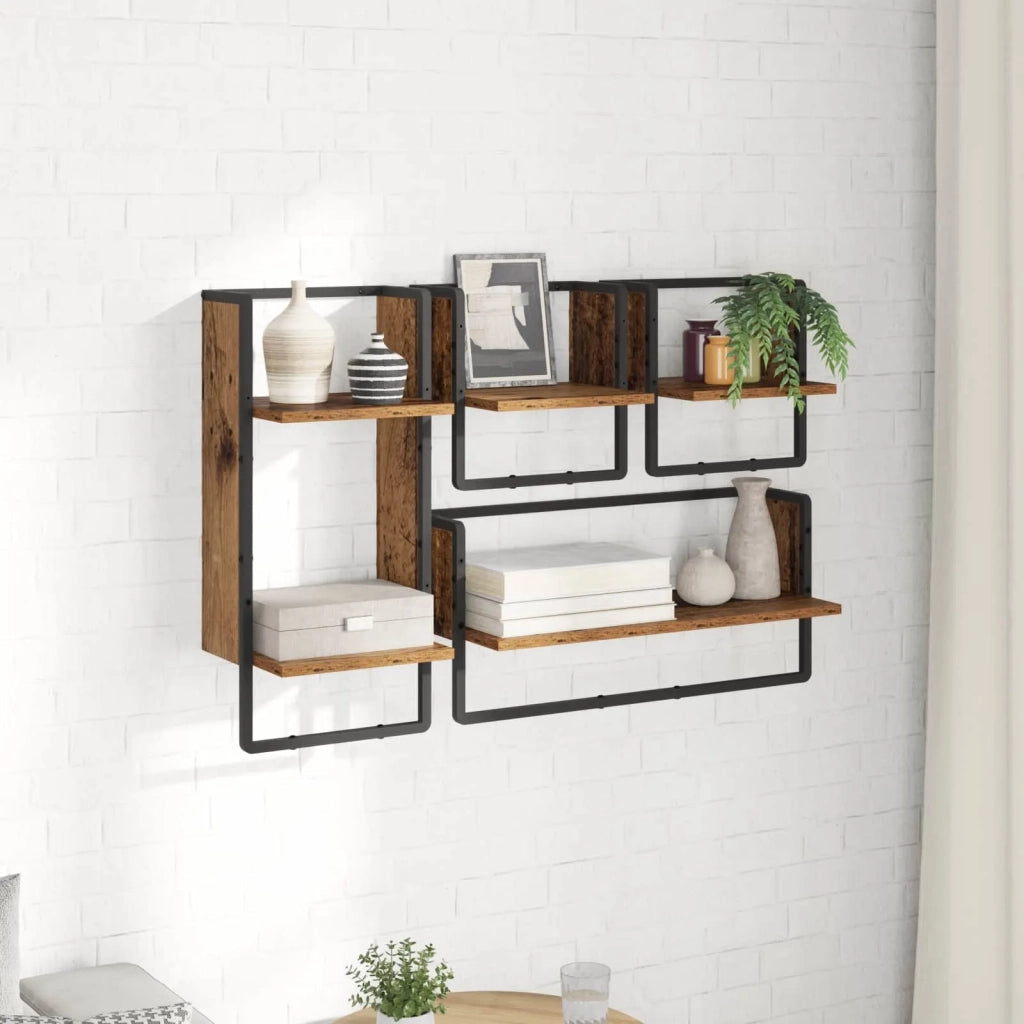 4 pz Set Mensole da Parete | Scaffali a Parete | Ripiano a parete Legno vecchio 65 x 25 x 30 cm