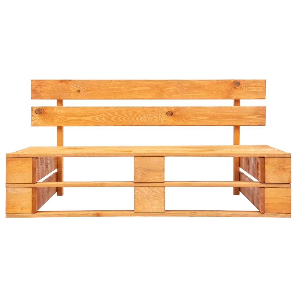 Panca da giardino mobili da esterno terrazza pallet da giardino 110 x 65 x 55 cm legno color miele 02_0011837
