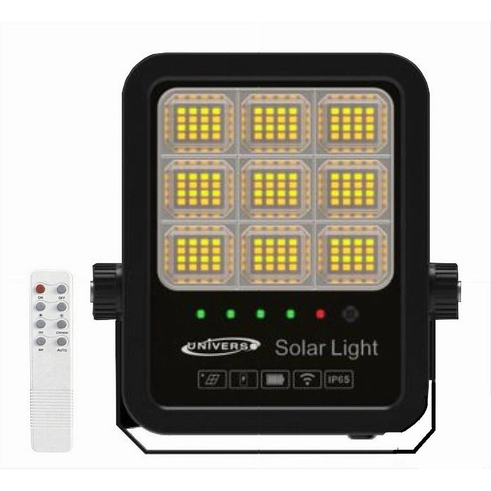 Trade Shop - Faro Led Proiettore 100w Ip65 Cct 3in1 Con Pannello Solare Telecomando Ry-100w-3c -