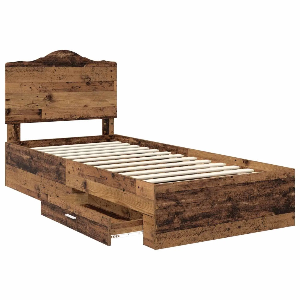 Struttura del letto Legno vecchio 90 x 200 cm Legno multistrato 3413655