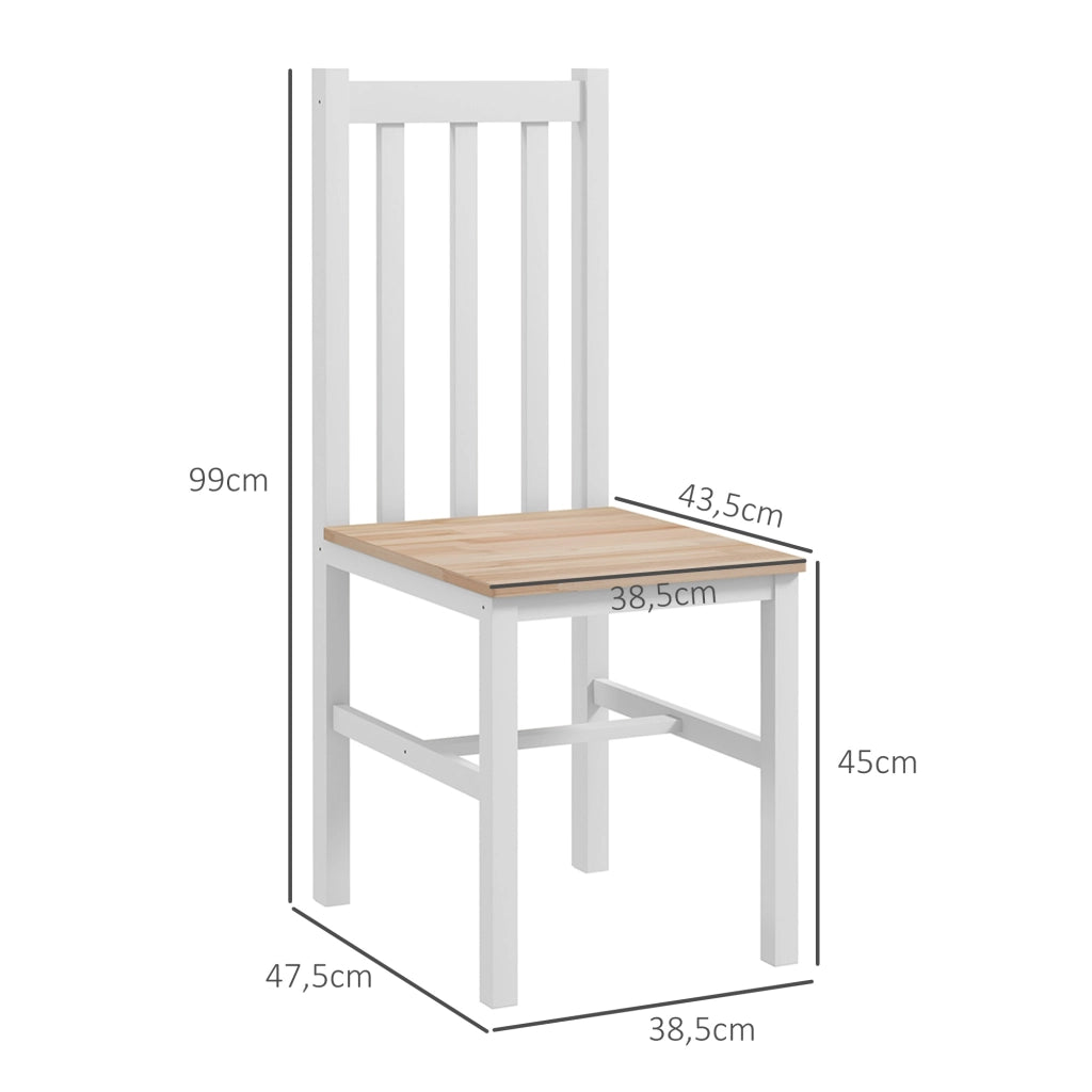 Sedia da pranzo ¨C zephmum ¨C bianco legno 38,5x47,5x99 cm