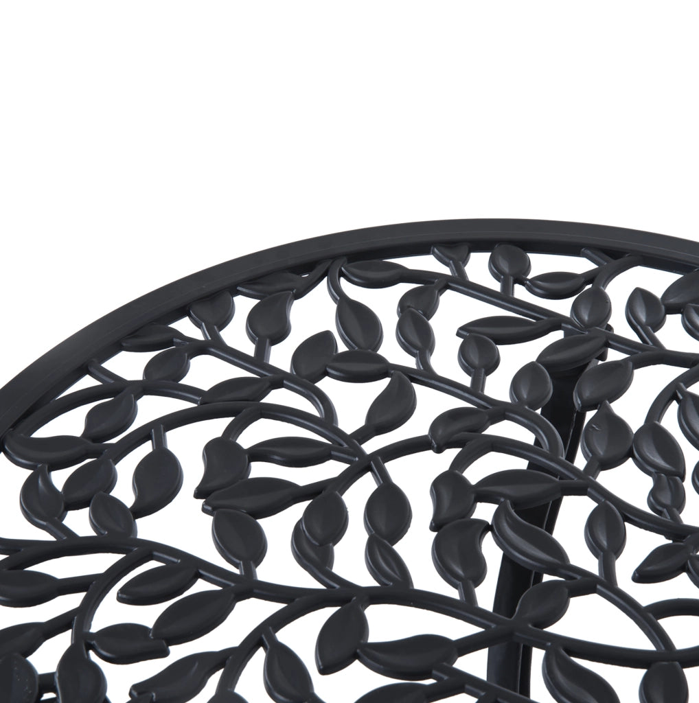 Set bistrot 3 pezzi 60x60 cm nero in alluminio; tavolo e 2 sedie