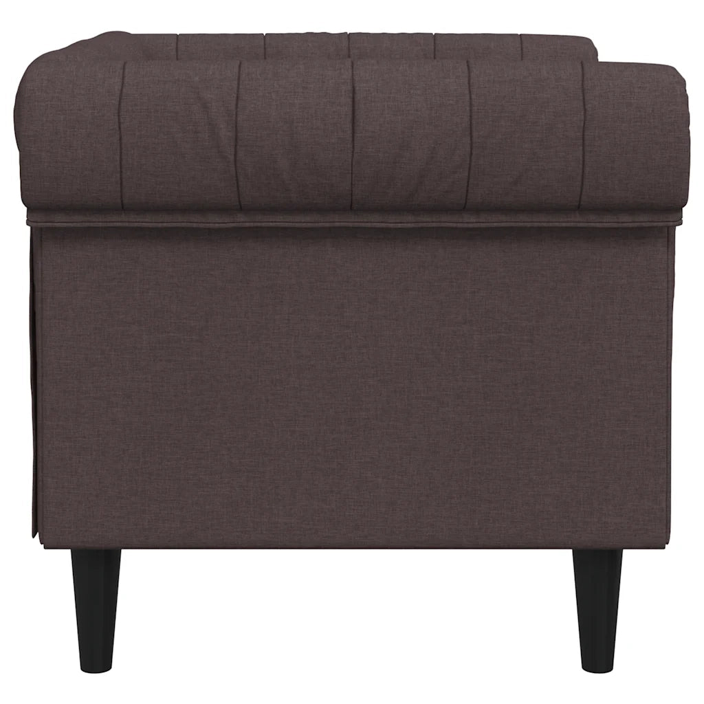 Divano Sedia-Poltrona Chesterfield Marrone Scuro in Tessuto