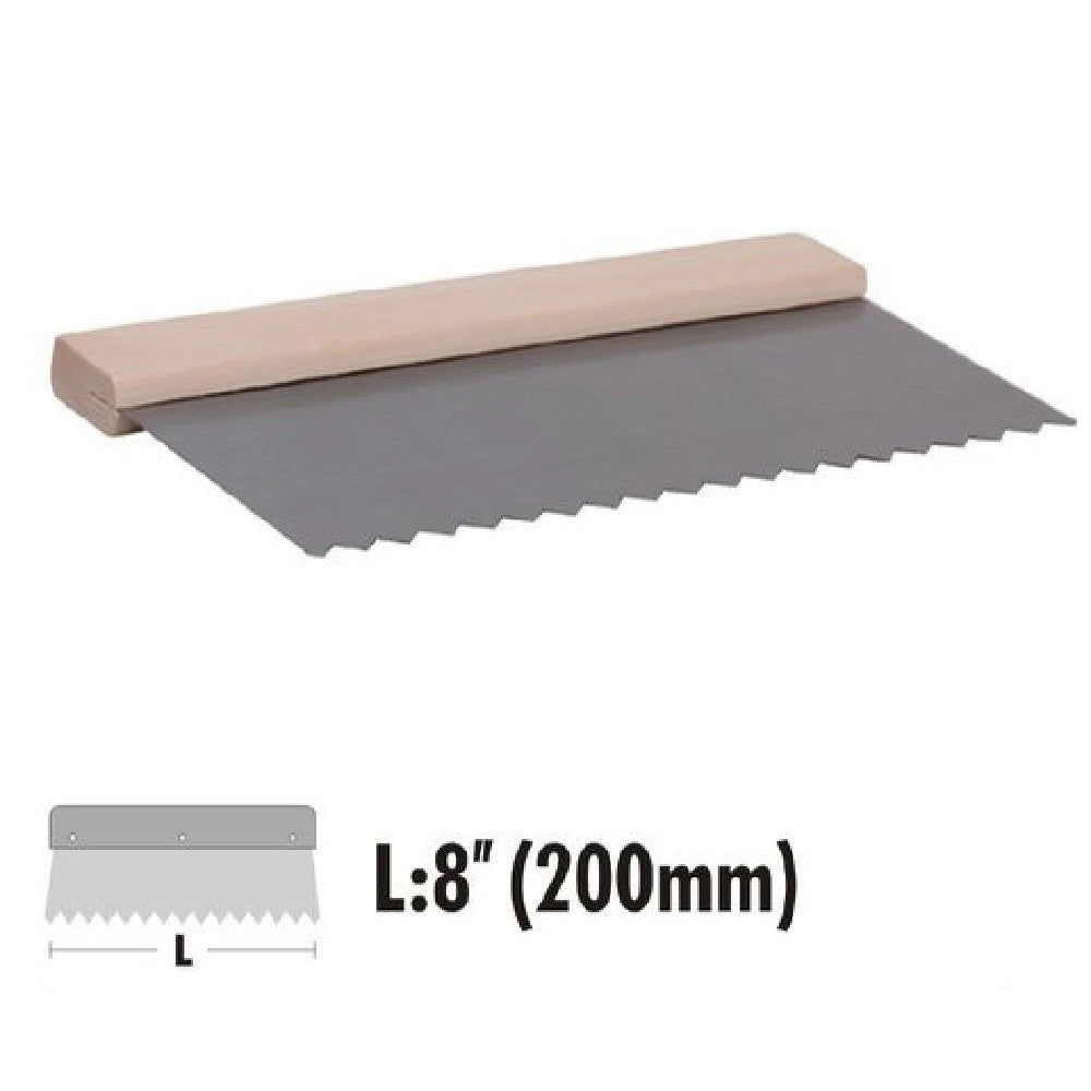 Trade Shop - Spatola Raschietto Dentato Acciaio Impugnatura Legno 8″ 200 Mm Ferramenta 90466 -