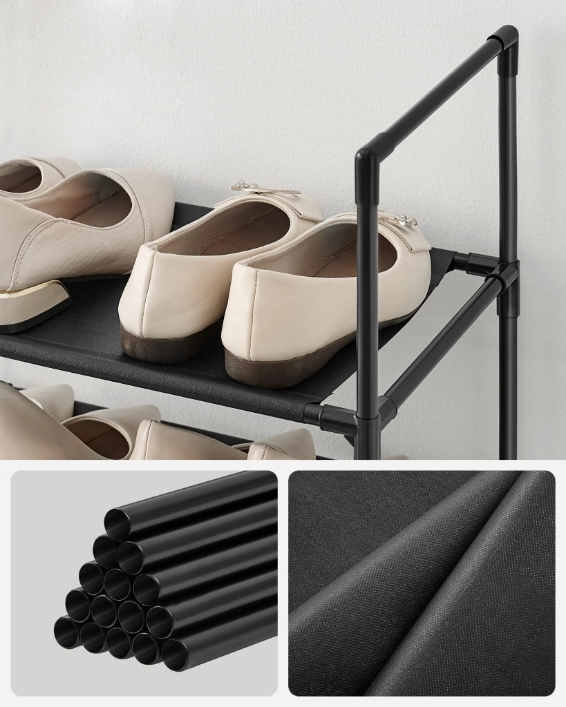 Scarpiera Valora Black Loft Style con 10 ripiani per corridoi e hall