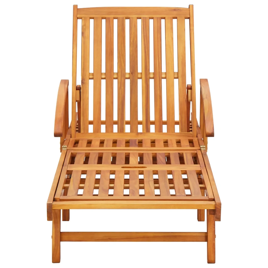 Sdraio 2 pz con Cuscini in Legno Massello di Acacia cod mxl 72087