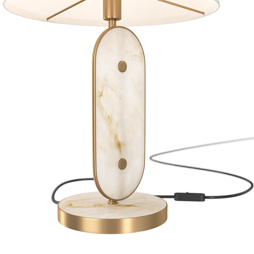 Lampada da tavolo oro in metallo paralume Marmo E27 Maytoni
