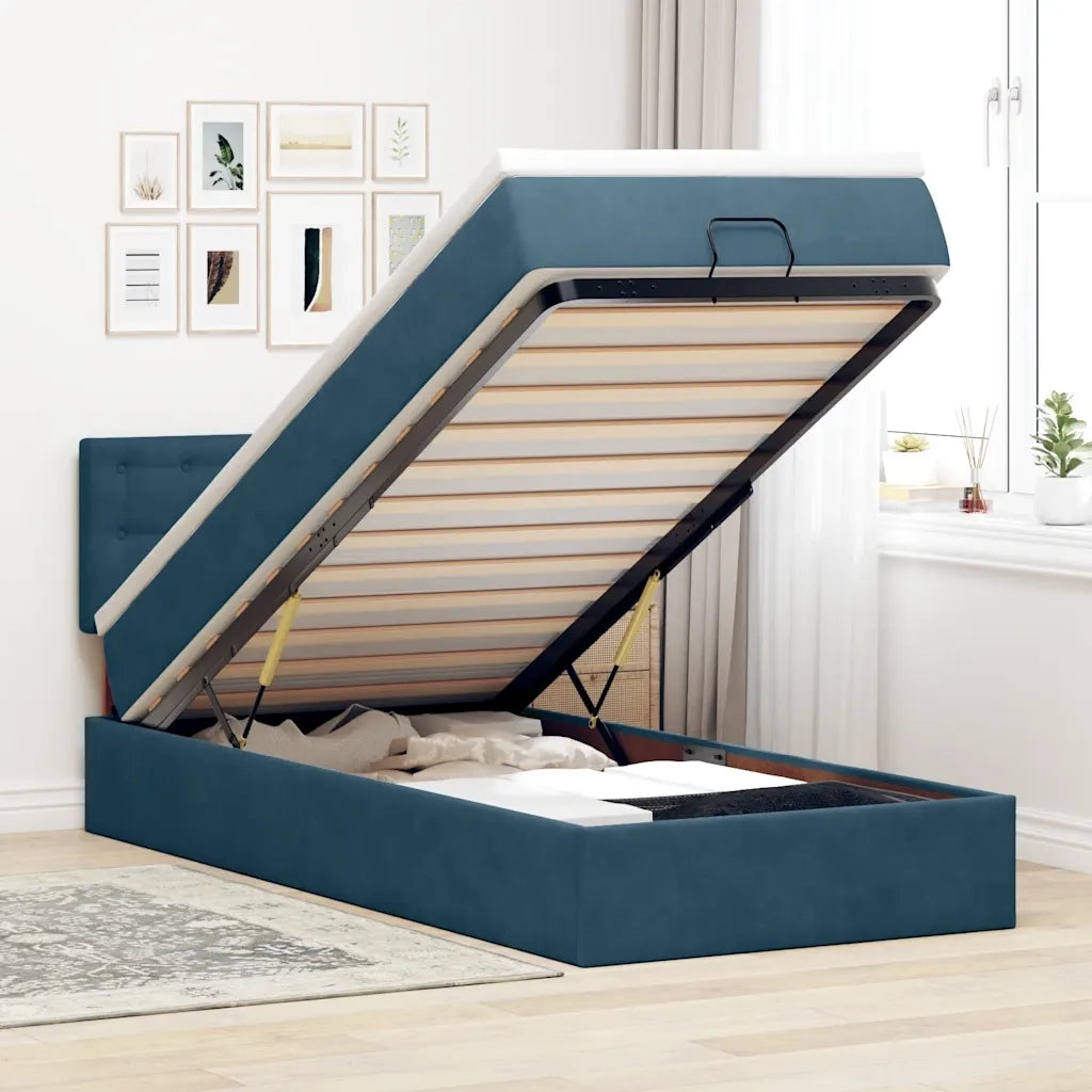 Struttura Letto Pouf con Materasso 80x200 cm Velluto