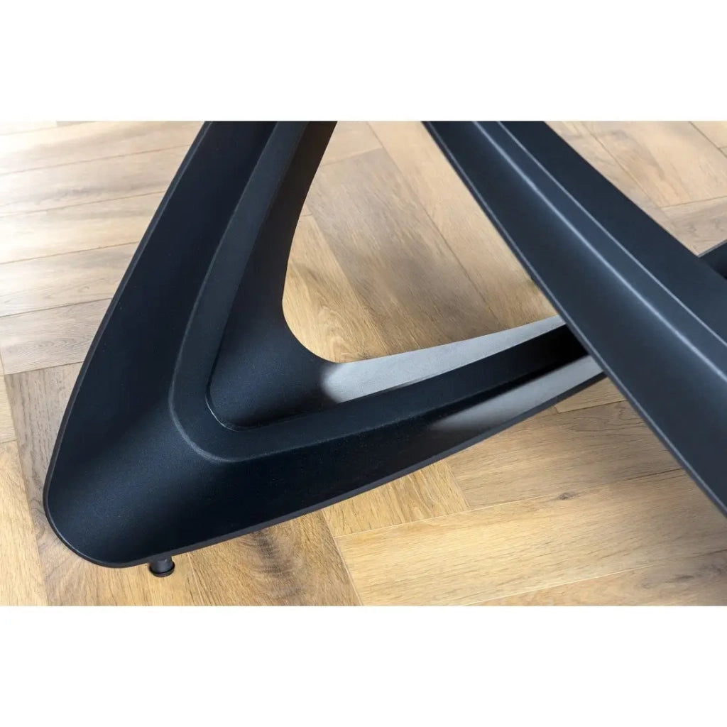 Tavolo da pranzo ZAREL – Estensibile da 180 a 260 cm – Ceramica e vetro temperato – Effetto marmo grigio talpa