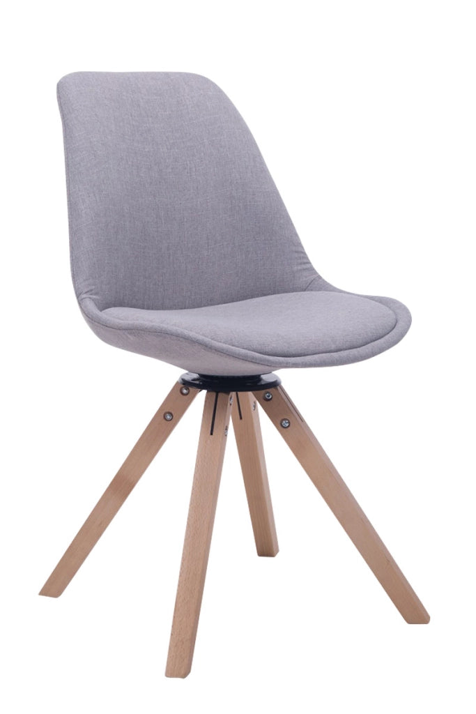 Sedia ospite Troyes Girevole Tessuto Quadrato grigio,natura