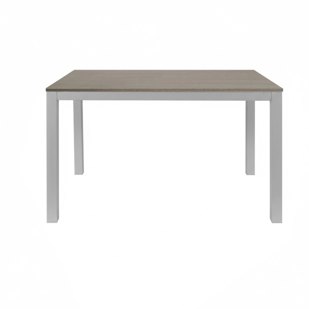 Tavolo rettangolare allungabile 120x80 struttura alluminio e piano larice grigio Monster