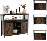 Credenza con ante scorrevoli, credenza con 3 ripiani regolabili, in legno, stile industriale per sala da pranzo, corridoio, 100 x 30 x 80 cm