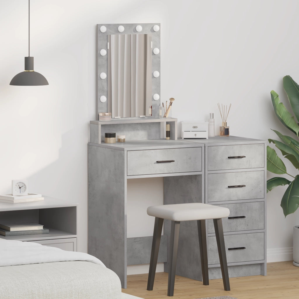 Toeletta  con luci LED Grigio cemento 50x41x140 cm