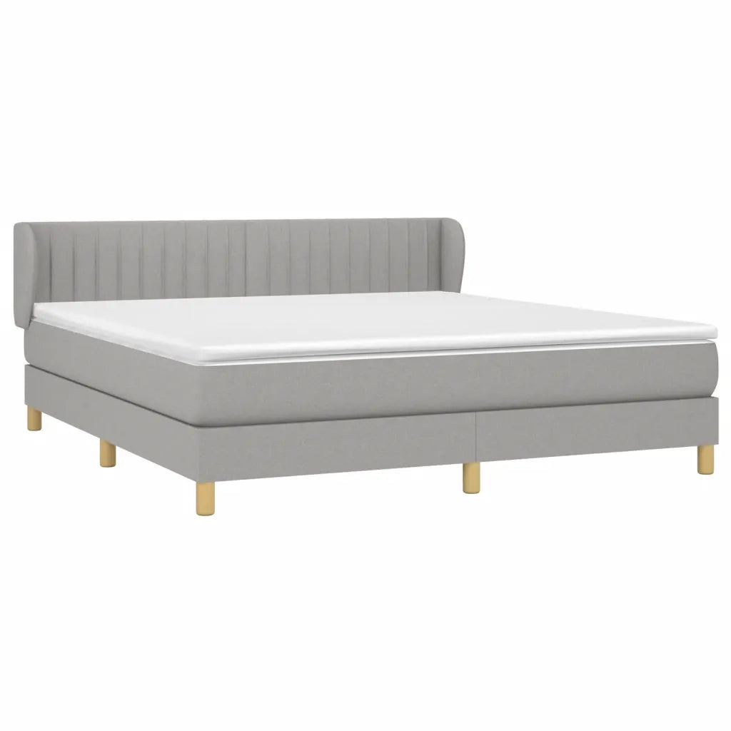 Giroletto a Molle con Materasso Grigio Chiaro160x200 cm Tessuto 3126973