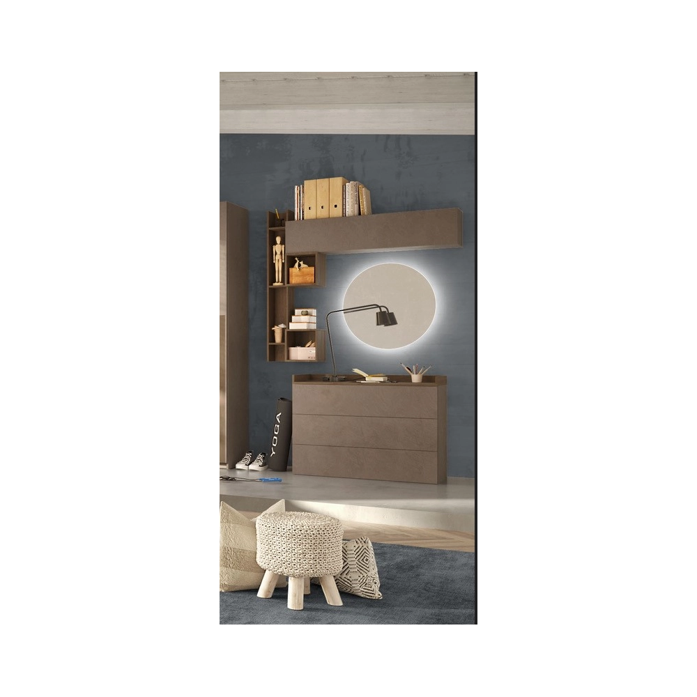 Comò 3 cassetti Quinn colore bronzo mercure