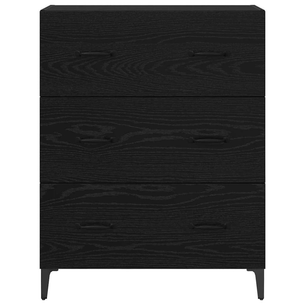 Credenza con Cassetto-Buffet-Armadio da cucina Rovere Nero 69,5 x 34 x 90 cm 355289