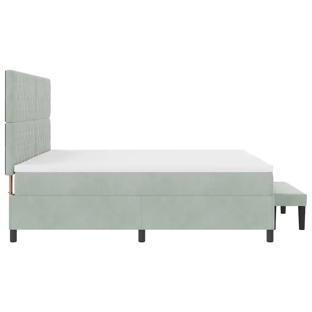 Letto a molle con materasso Grigio chiaro 200 x 200 cm Velluto 3344468