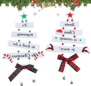 Decorazione di Natale in legno - 2 pezzi - per interni ed esterni - decorazione di Natale per casa - decorazione di Natale per ingresso