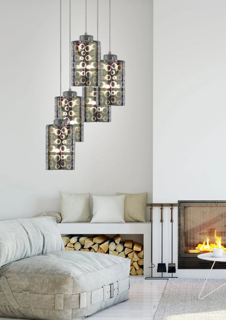 Lampadario Candellux Nocturno 35-57730 5xE27 cromo