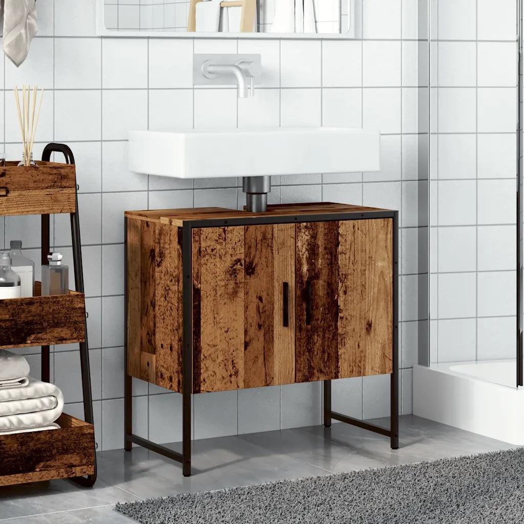 Mobile Lavabo Bagno Legno Antico 60x33x60 cm Legno Multistrato 857702