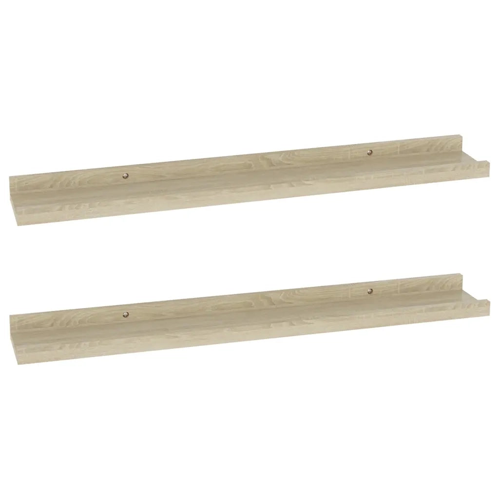 Mensole da parete 2 pz in rovere Sonoma 60x9x3 cm 326680