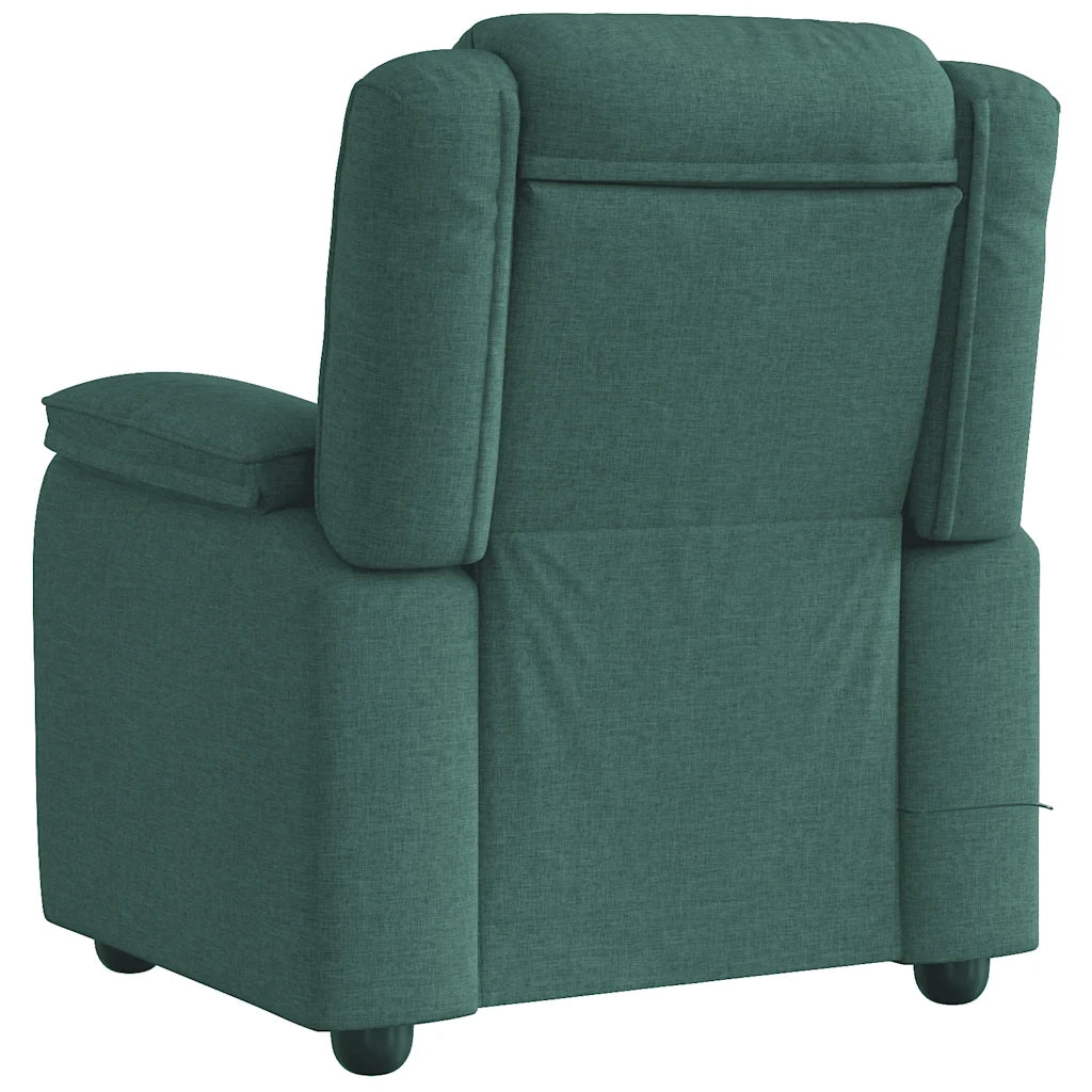 Divano Sedia-Poltrona Massaggiante Reclinabile Verde Scuro in Tessuto 402654