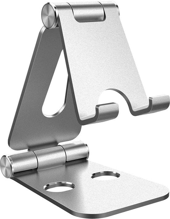 Supporto per telefono, supporto per tablet, supporto per dock, compatibile con telefono cellulare, accessori, ufficio, altri smartphone, alluminio, argento