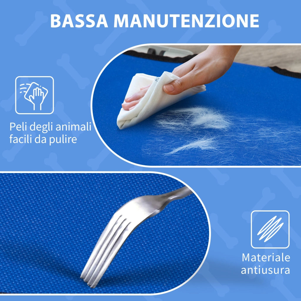 Brandina Cuccia Pieghevole in Tessuto Oxford per Cani Blu 59x46x15 cm