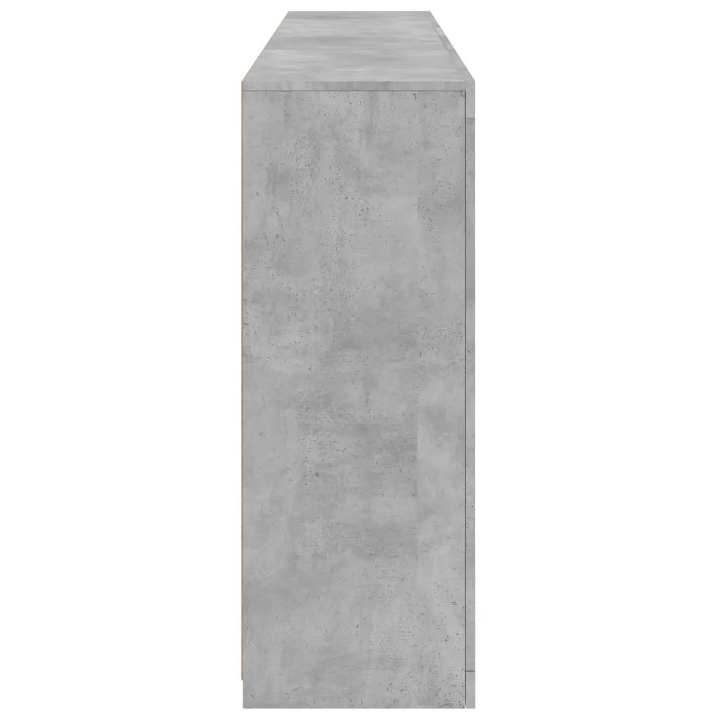Credenza | Madia | Buffet da pranzo | Armadio da pranzo con Luci LED Grigio Cemento 181,5x37x100 cm