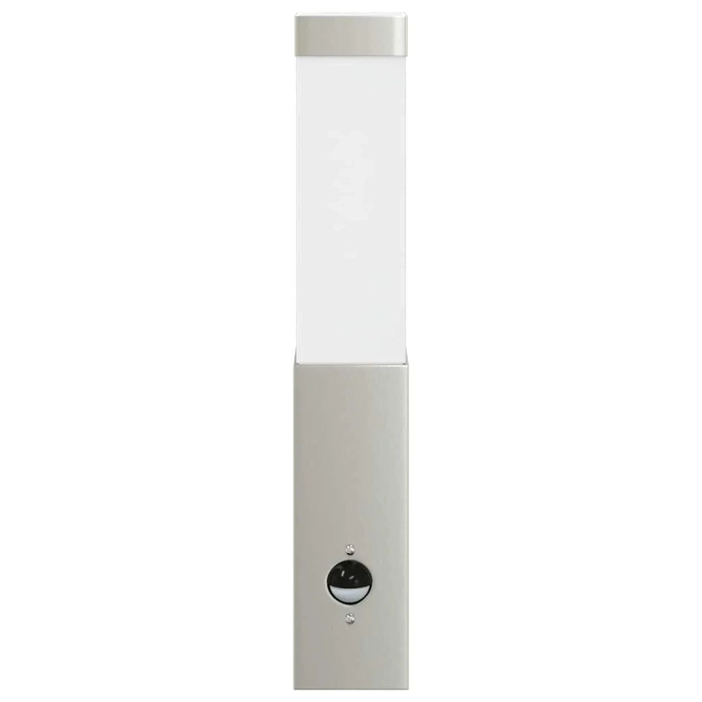 Set di 2 moderne applique da esterno dal design pulito 10,5 x 6 x 33 cm in acciaio inox argento 02_0056510