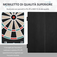 Bersaglio Freccette Elettronico 51x6,5x57 cm con 12 Freccette e 6 Display Nero