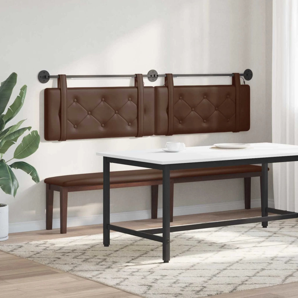 Testiera | Testata sospesa Con luce LED Marrone Similpelle