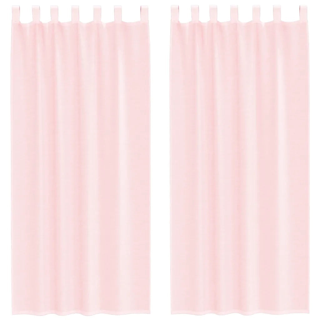 Tende in Voile con Passanti 2 pz Rosa Chiaro 140x225 cm 4102278