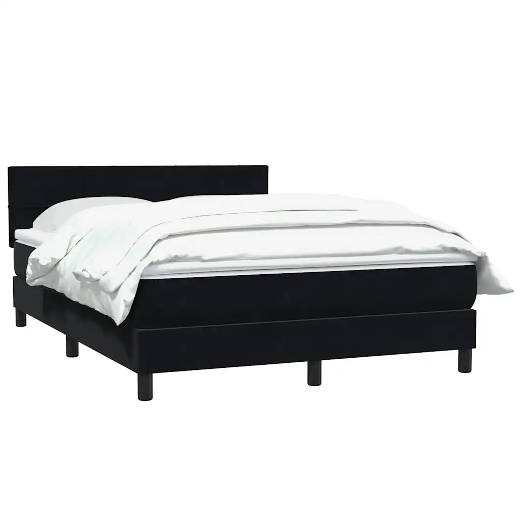 Giroletto a Molle con Materasso Nero 160x210 cm in Velluto
