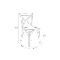 PAZZO DESIGN Sedia Oscar Finitura Naturale set da 4 sedie