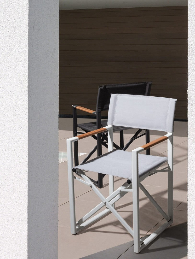 Set 2 Sedie Pieghevoli da Regista 51x54x86 cm in Alluminio Lagun Bianca