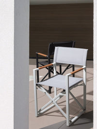 Set 2 Sedie Pieghevoli da Regista 51x54x86 cm in Alluminio Lagun Bianca