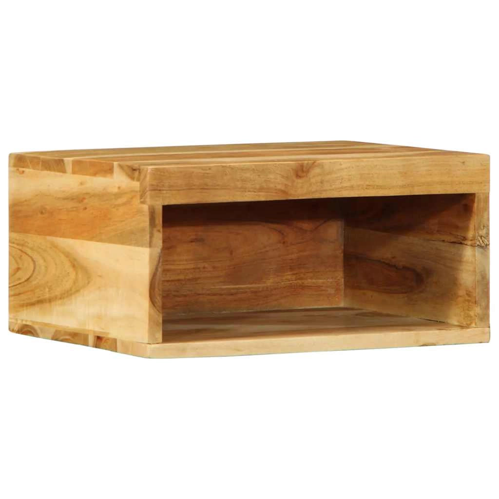 Set di 2 mobili porta TV da parete in legno massello di acacia contenitore pratico ed elegante 40 x 30 x 19 cm legno di acacia marrone 02_0057700