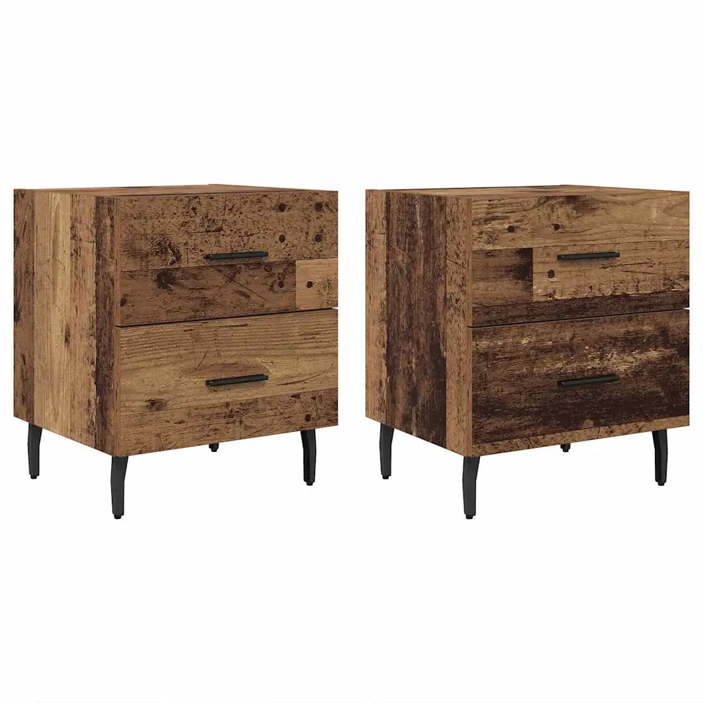 Armadio da Notte 2 pcs Legno vecchio 40 x 35 x 47,5 cm