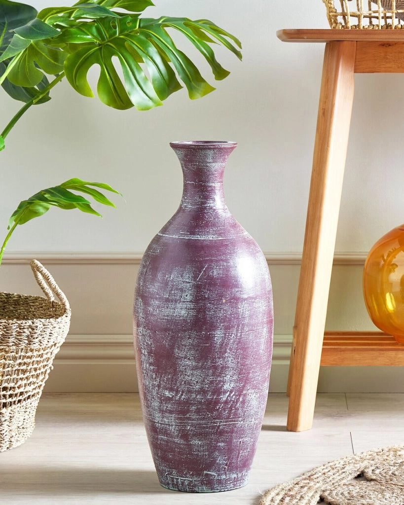 Vaso da fiori in terracotta marrone 57 cm stile invecchiato soggiorno camera da letto